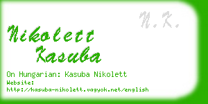 nikolett kasuba business card